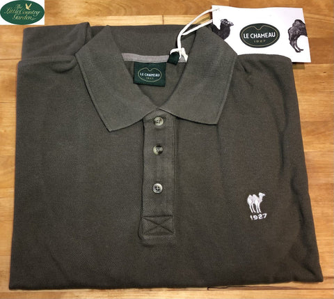 Le Chameau Mens Grenadier Polo Tshirt Dark Khaki Country Shooting Clay