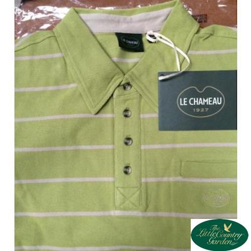 Le Chameau Loisy Polo Tshirt Mens Green Stripe Country 