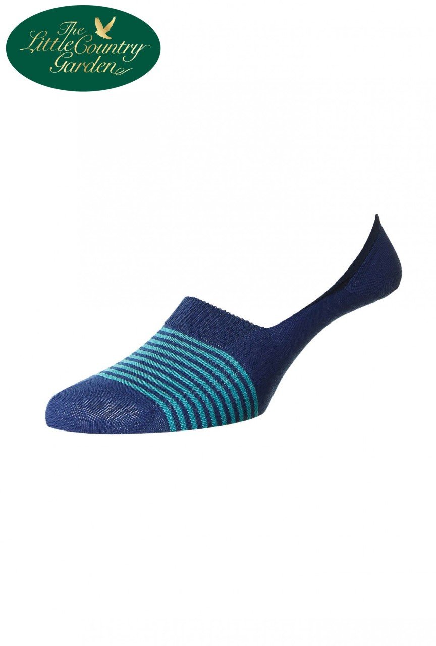 Ocean Blue Pantherella Invisible Mens Socks 