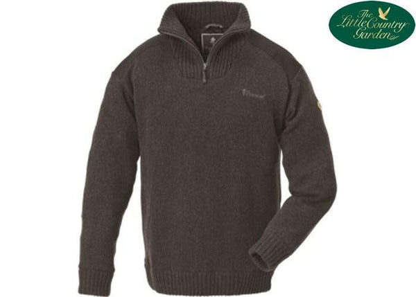 Pinewood Mens Hurricane Sweater Knitted Jumper 1/4 Zip Brown 9648 Country Pullover 