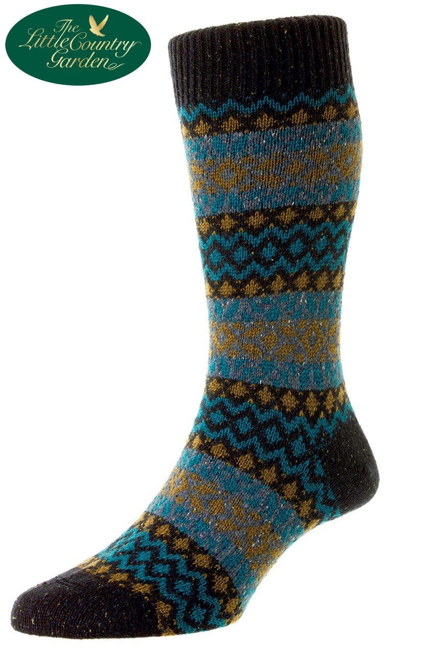 Navy Fleck Fairisle Scott-Nichol Socks