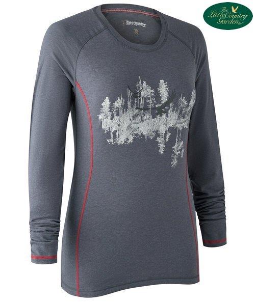 Deerhunter Lady Hazel Long Sleeve Tshirt Iron Melange Winter Woodland Graphic Country 